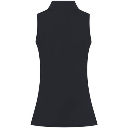 Navy - Back - Henbury Womens-Ladies CoolPlus Sleeveless Polo Shirt
