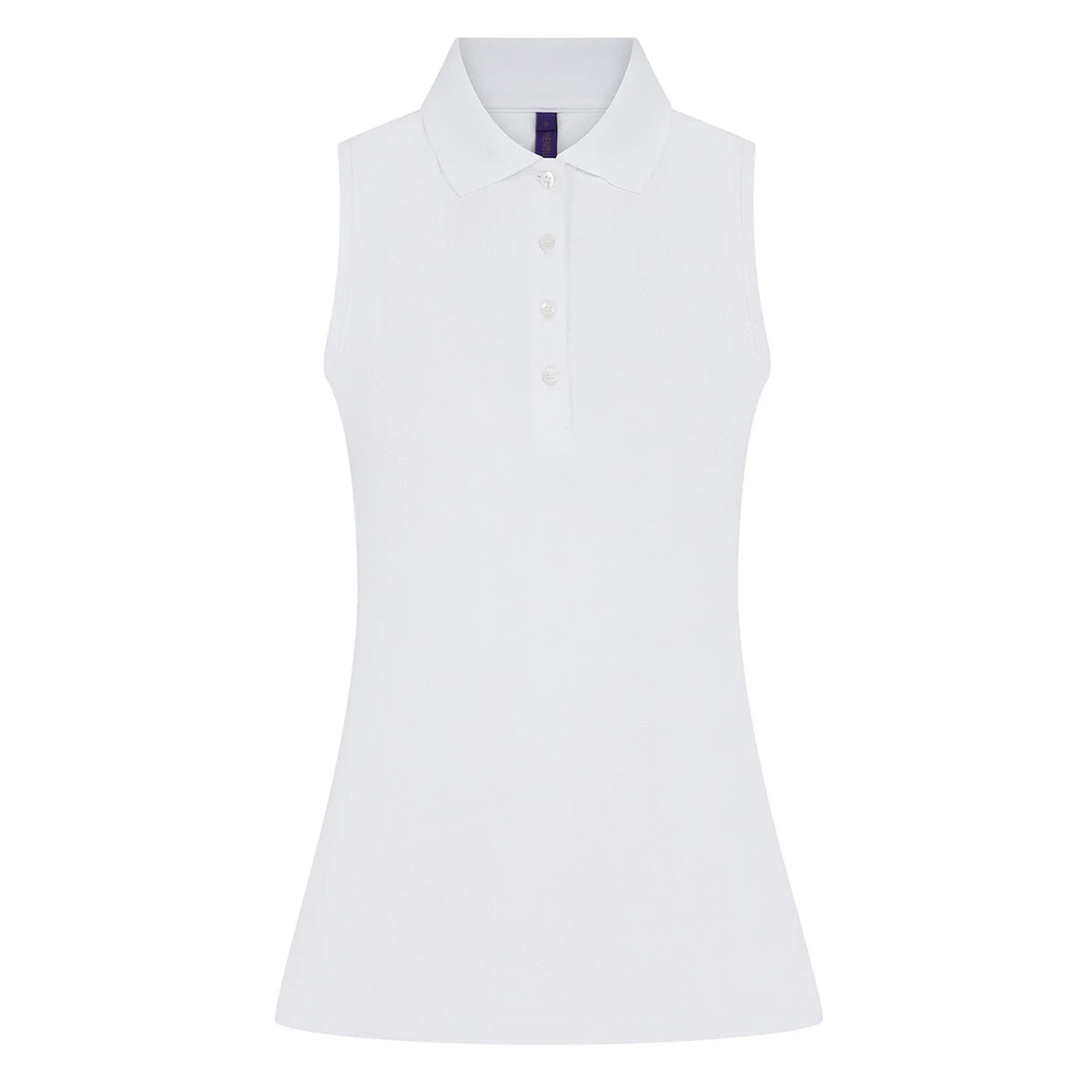 White - Front - Henbury Womens-Ladies CoolPlus Sleeveless Polo Shirt