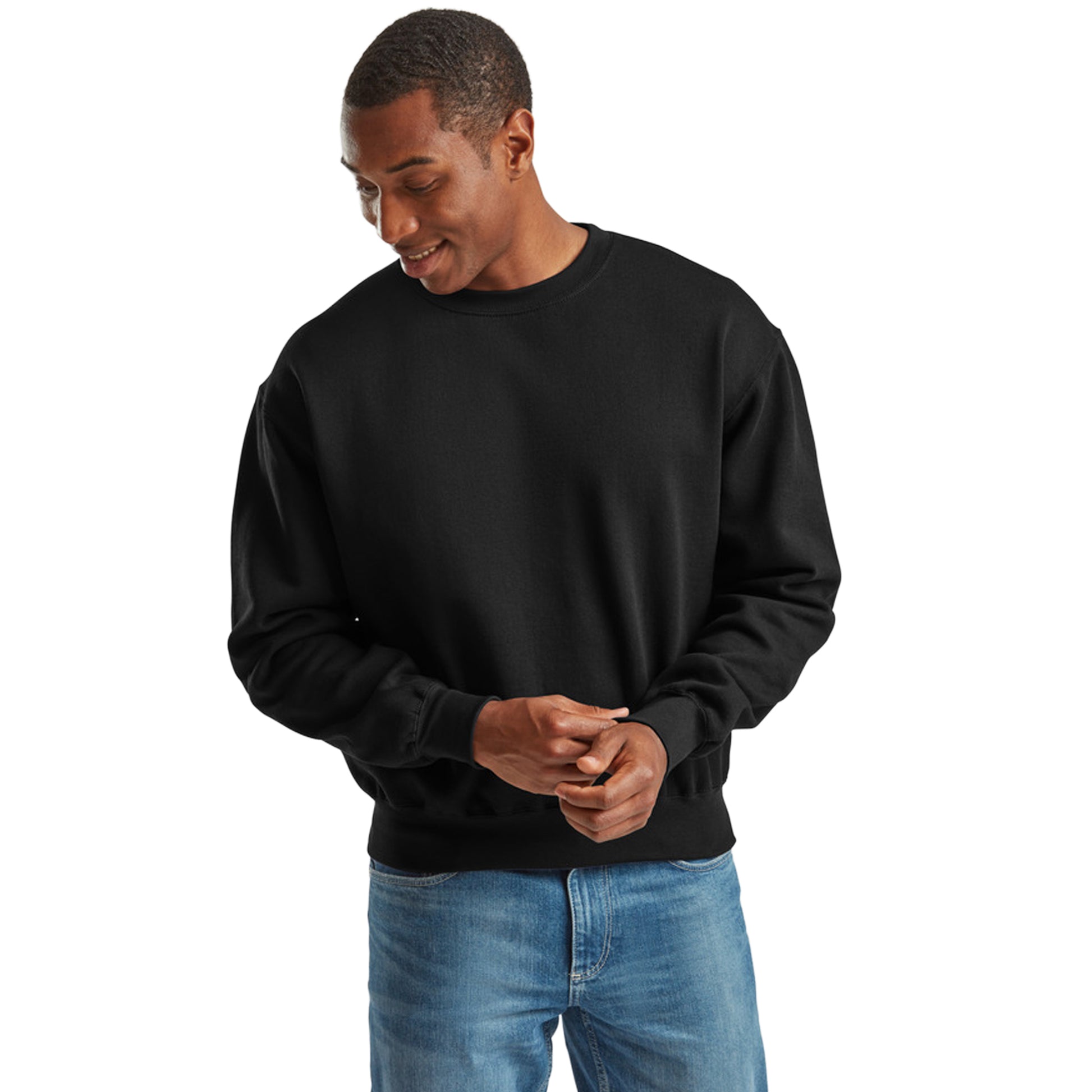 Black - Lifestyle - Fruit of the Loom Unisex Adult Supercotton Sweatshirt