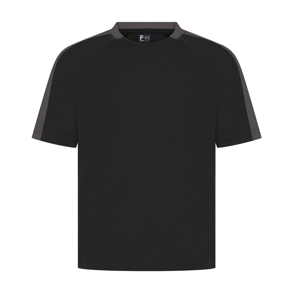 Black-Gunmetal - Front - Finden & Hales Childrens-Kids Team T-Shirt
