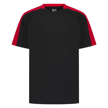 Black-Red - Front - Finden & Hales Childrens-Kids Team T-Shirt