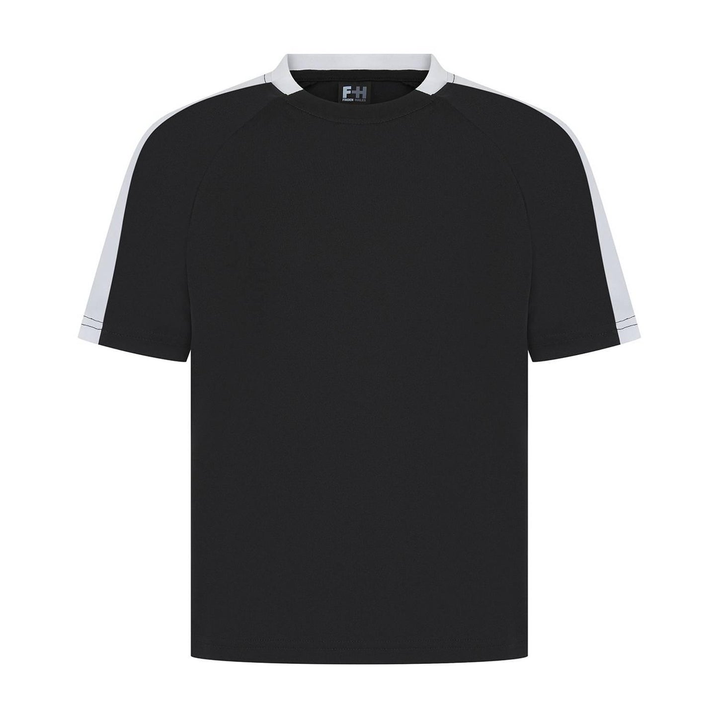 Black-White - Front - Finden & Hales Childrens-Kids Team T-Shirt