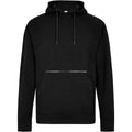 Black - Front - Kustom Kit Unisex Adult Pique Zip Pocket Regular Hoodie