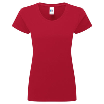 Classic Red - Front - Russell Womens-Ladies Authentic Classic Ringspun Cotton T-Shirt