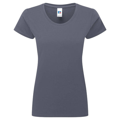 Convoy Grey - Front - Russell Womens-Ladies Authentic Classic Ringspun Cotton T-Shirt