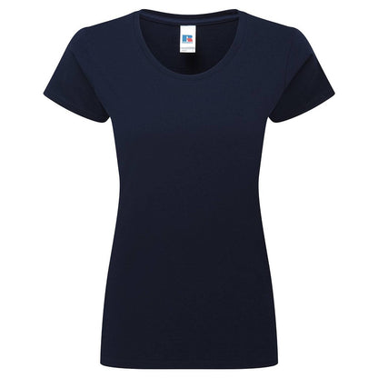 French Navy - Front - Russell Womens-Ladies Authentic Classic Ringspun Cotton T-Shirt