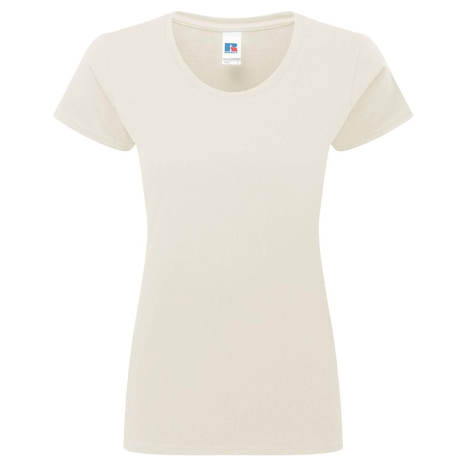 Natural - Front - Russell Womens-Ladies Authentic Classic Ringspun Cotton T-Shirt