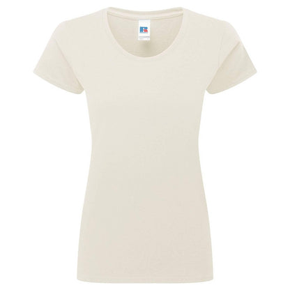 Natural - Front - Russell Womens-Ladies Authentic Classic Ringspun Cotton T-Shirt