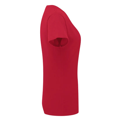 Classic Red - Side - Russell Womens-Ladies Authentic Classic Ringspun Cotton T-Shirt