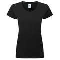 Black - Front - Russell Womens-Ladies Authentic Classic Ringspun Cotton T-Shirt