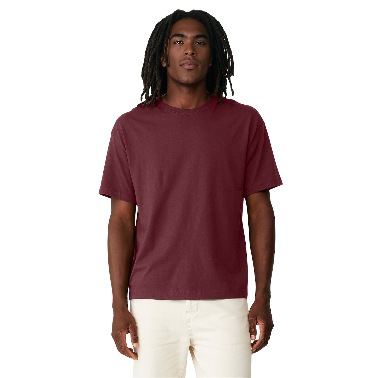 Maroon - Side - Bella + Canvas Unisex Adult Heavy Boxy T-Shirt