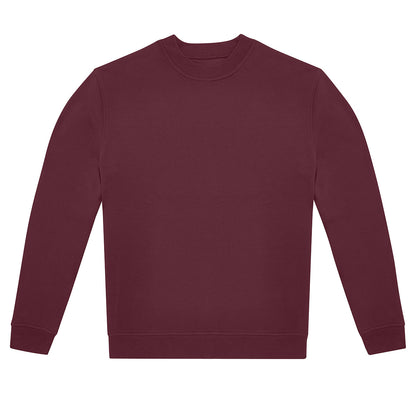 Burgundy - Front - B&C Unisex Adult ID.222 Crew Neck Sweatshirt