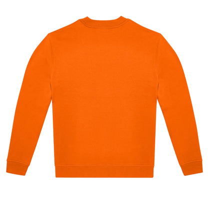 Orange - Back - B&C Unisex Adult ID.222 Crew Neck Sweatshirt