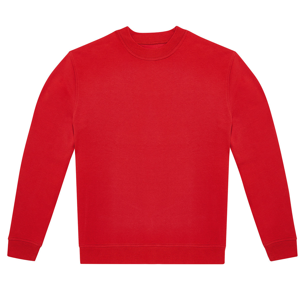 Red - Front - B&C Unisex Adult ID.222 Crew Neck Sweatshirt