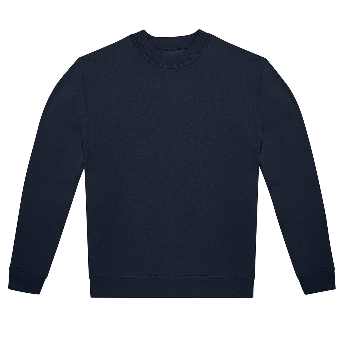Navy - Front - B&C Unisex Adult ID.222 Crew Neck Sweatshirt