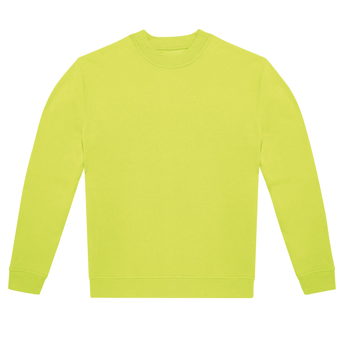 Acid Lime - Front - B&C Unisex Adult ID.222 Crew Neck Sweatshirt