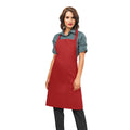 Red - Back - Premier Ladies-Womens Slim Apron (no Pocket) - Workwear