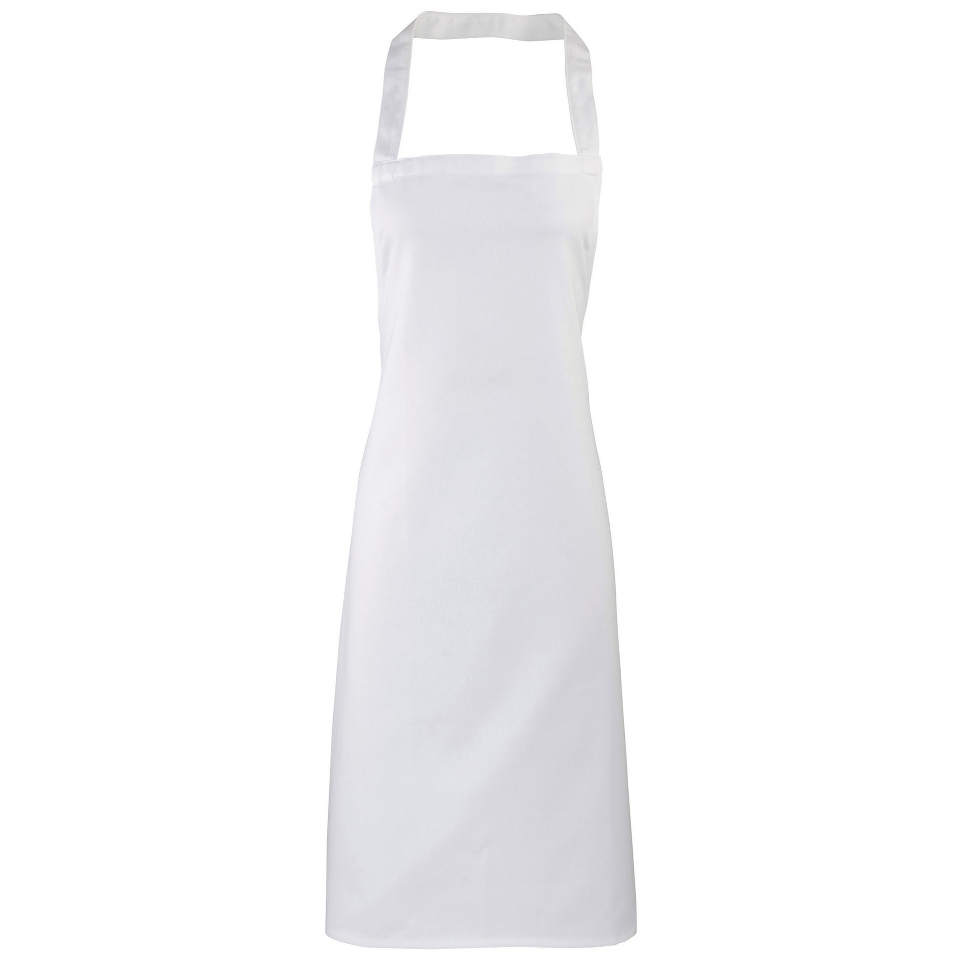 White - Front - Premier Ladies-Womens Slim Apron (no Pocket) - Workwear