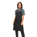 Black - Back - Premier Ladies-Womens Slim Apron (no Pocket) - Workwear