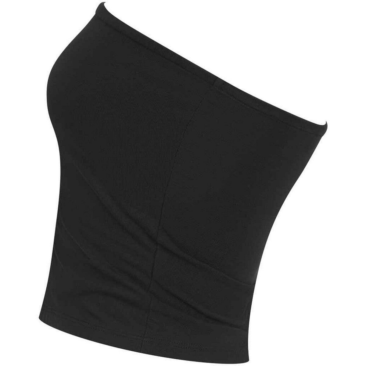 Black - Side - SF Womens-Ladies Bandeau Crop Top
