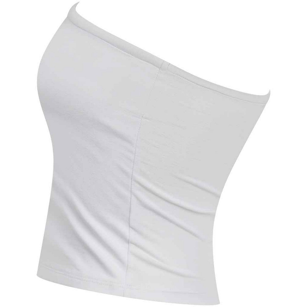 White - Side - SF Womens-Ladies Bandeau Crop Top