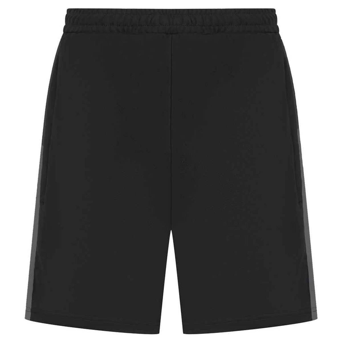 Black-Gunmetal - Back - Finden & Hales Childrens-Kids Knitted Zip Pocket Sweat Shorts