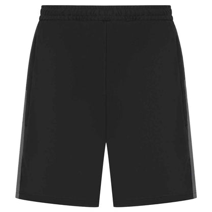 Black-Gunmetal - Back - Finden & Hales Childrens-Kids Knitted Zip Pocket Sweat Shorts