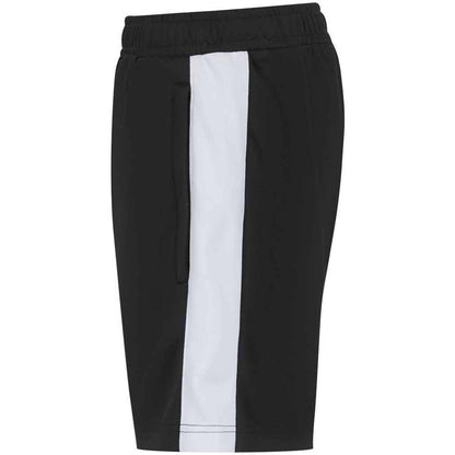 Black-White - Back - Finden & Hales Childrens-Kids Knitted Zip Pocket Sweat Shorts