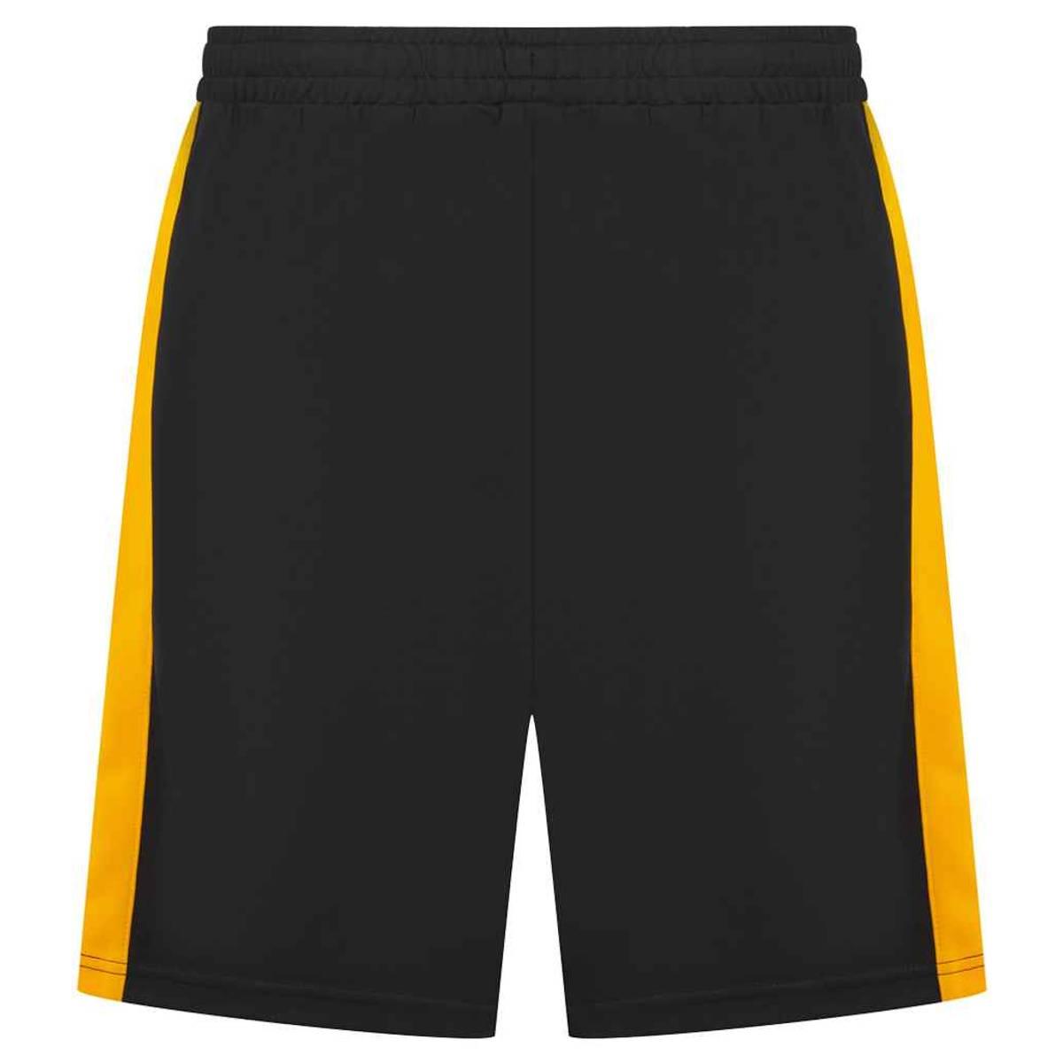 Black-Gold - Front - Finden & Hales Childrens-Kids Knitted Zip Pocket Sweat Shorts