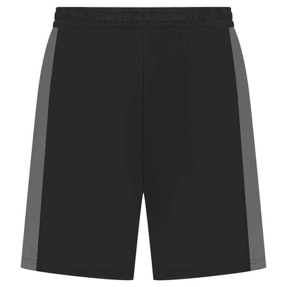 Black-Gunmetal - Front - Finden & Hales Childrens-Kids Knitted Zip Pocket Sweat Shorts