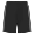Black-Gunmetal - Front - Finden & Hales Childrens-Kids Knitted Zip Pocket Sweat Shorts