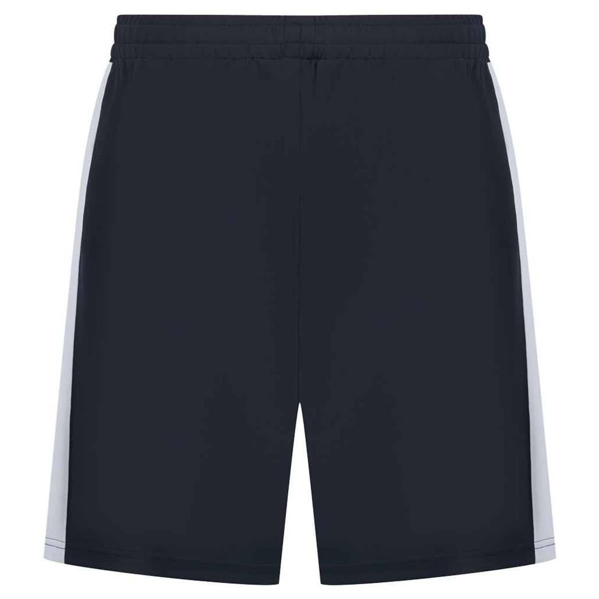 Navy-White - Back - Finden & Hales Childrens-Kids Knitted Zip Pocket Sweat Shorts