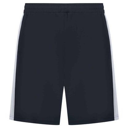 Navy-White - Back - Finden & Hales Childrens-Kids Knitted Zip Pocket Sweat Shorts