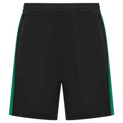 Black-Emerald - Front - Finden & Hales Childrens-Kids Knitted Zip Pocket Sweat Shorts