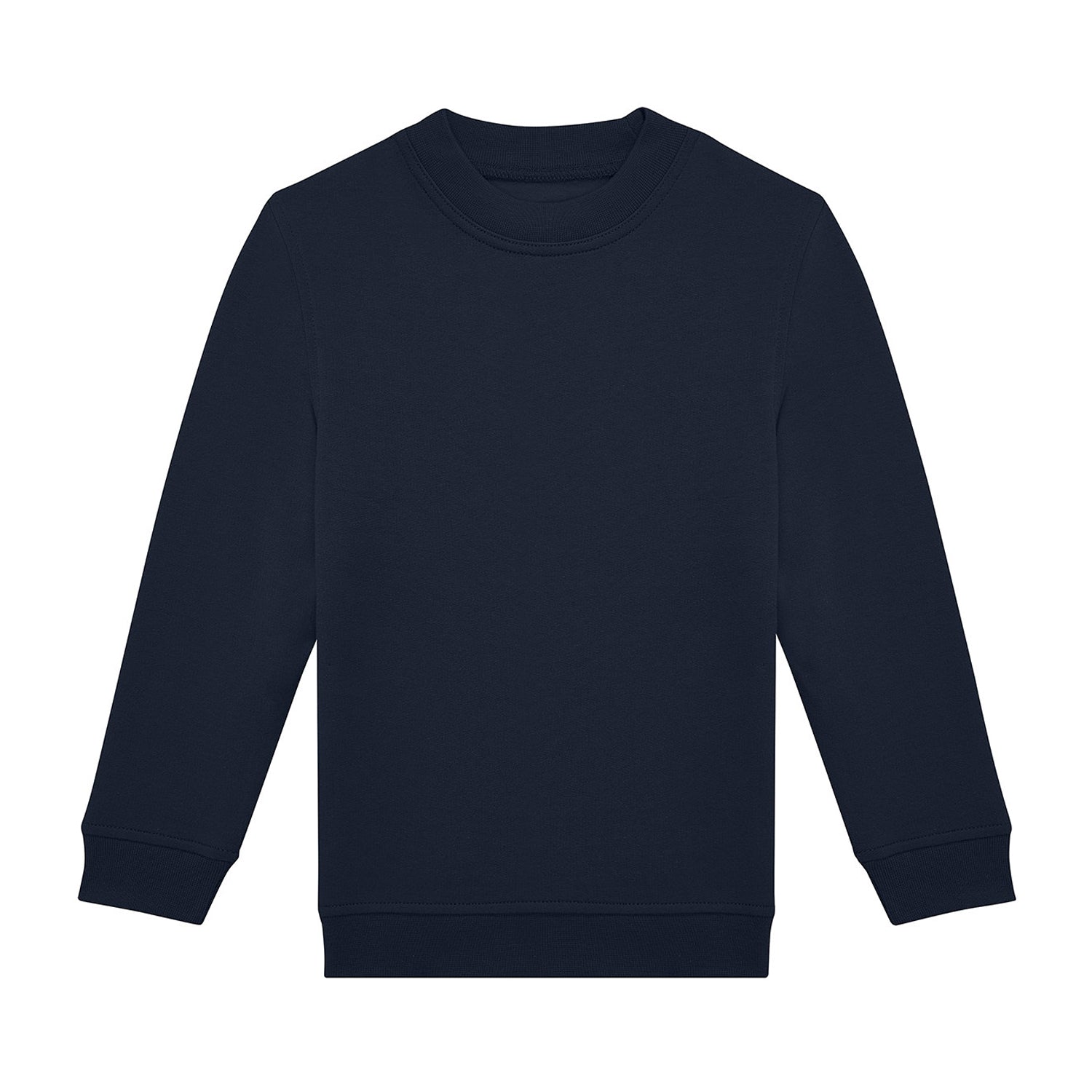 Navy - Front - B&C Childrens-Kids ID.332 Crew Neck Sweatshirt