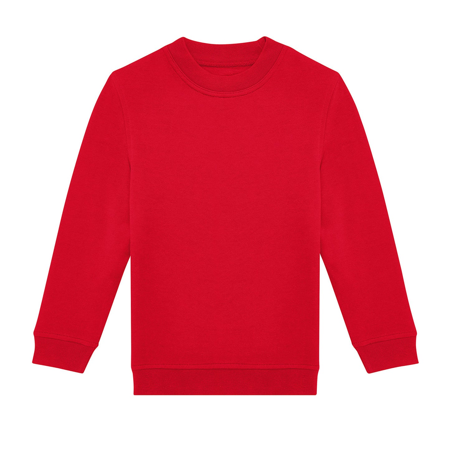 Red - Front - B&C Childrens-Kids ID.332 Crew Neck Sweatshirt