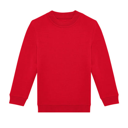 Red - Front - B&C Childrens-Kids ID.332 Crew Neck Sweatshirt
