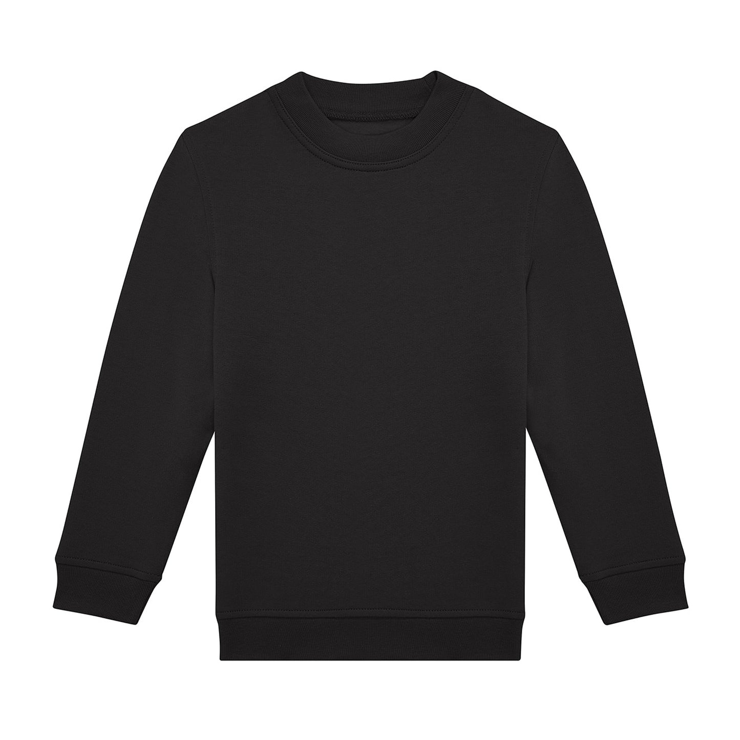 Black - Front - B&C Childrens-Kids ID.332 Crew Neck Sweatshirt
