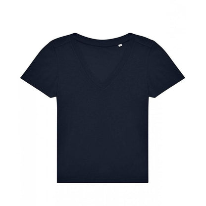 Navy - Front - B&C Womens-Ladies #E150 V Neck T-Shirt