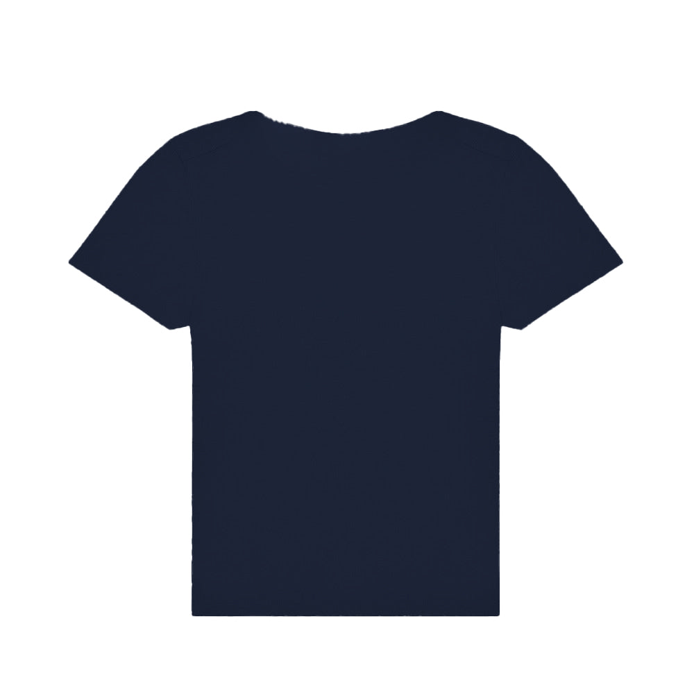 Navy - Back - B&C Womens-Ladies #E150 V Neck T-Shirt