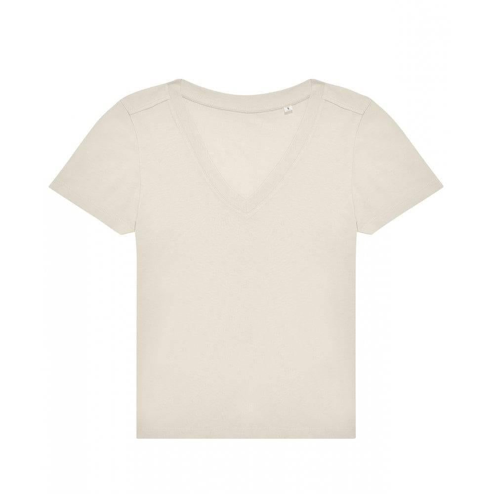 Off White - Front - B&C Womens-Ladies #E150 V Neck T-Shirt