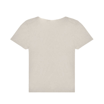 Off White - Back - B&C Womens-Ladies #E150 V Neck T-Shirt