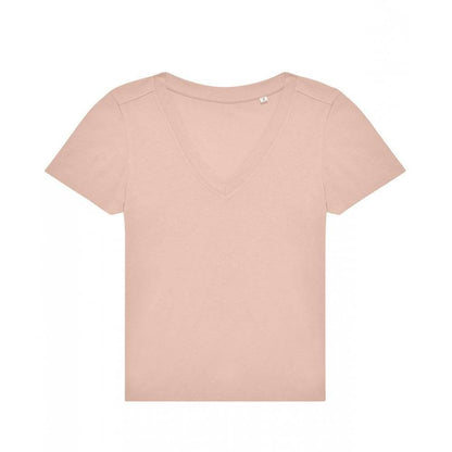 Soft Rose - Front - B&C Womens-Ladies #E150 V Neck T-Shirt