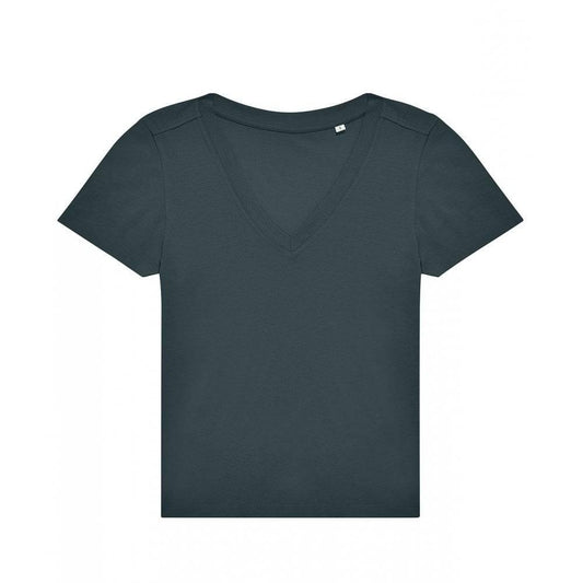 Amalfi Teal - Front - B&C Womens-Ladies #E150 V Neck T-Shirt