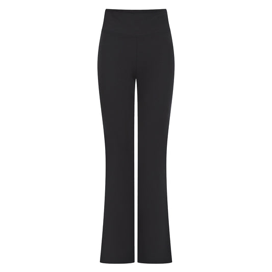 Black - Front - SF Womens-Ladies Flared Leggings