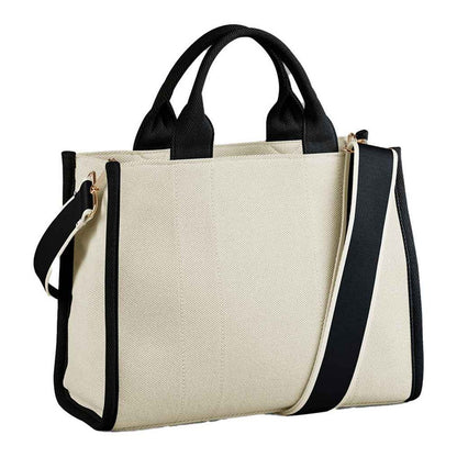 Natural-Black - Front - Quadra Puerto Tote Bag