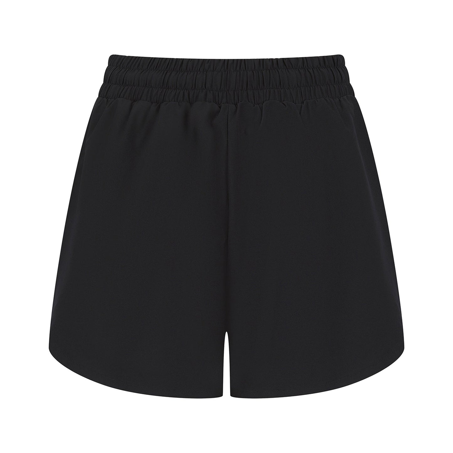 Black - Back - Tombo Womens-Ladies Double Layered Sports Shorts