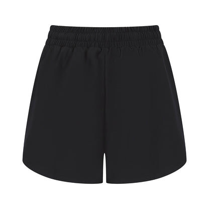 Black - Back - Tombo Womens-Ladies Double Layered Sports Shorts
