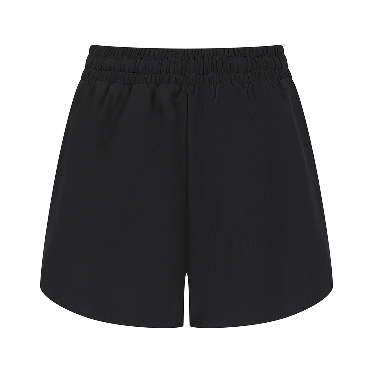 Black - Back - Tombo Womens-Ladies Double Layered Sports Shorts