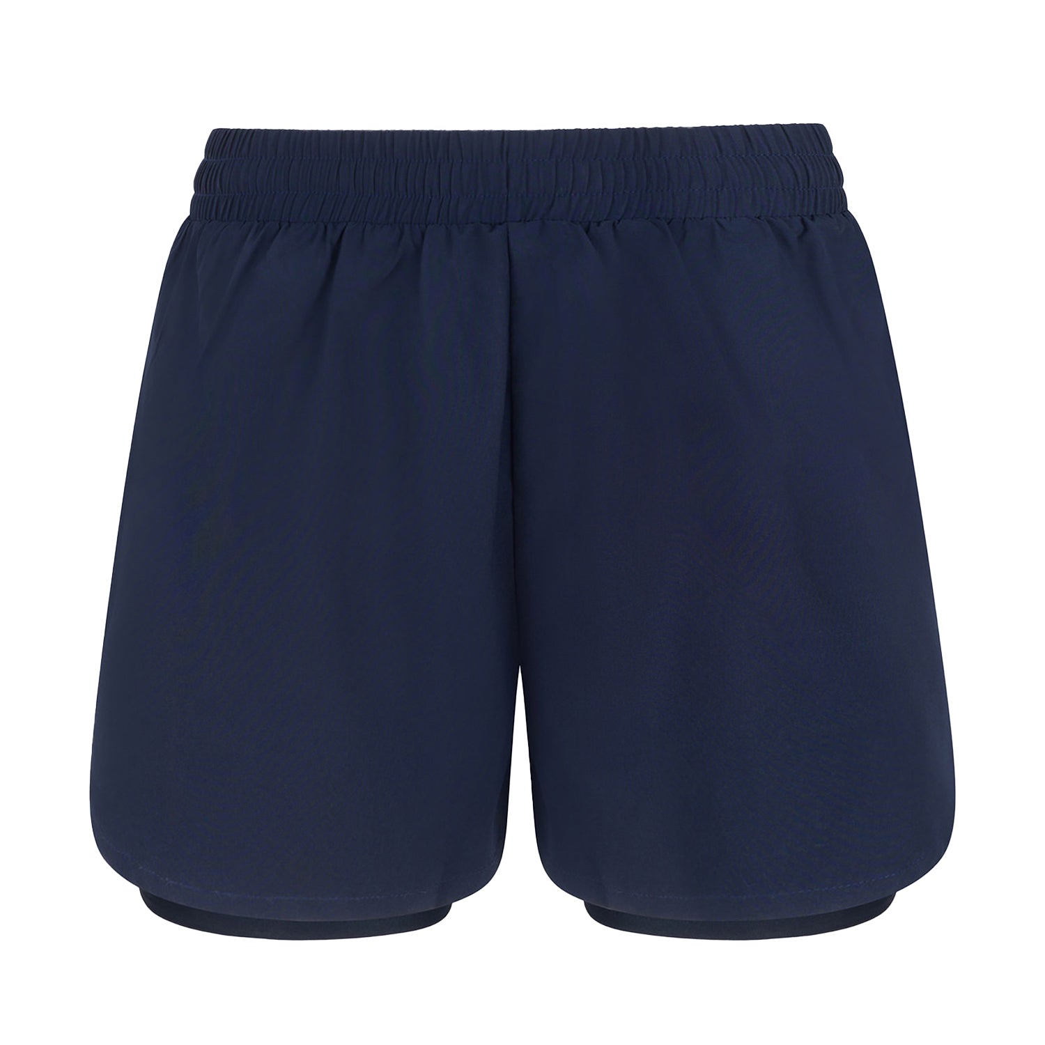 Navy - Front - Tombo Womens-Ladies Double Layered Sports Shorts